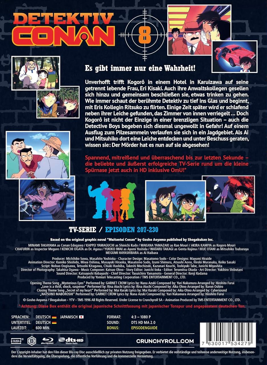 Detektiv Conan Blu-ray Hülle mit Anime-Szenen, Titel und Episodeninfo.