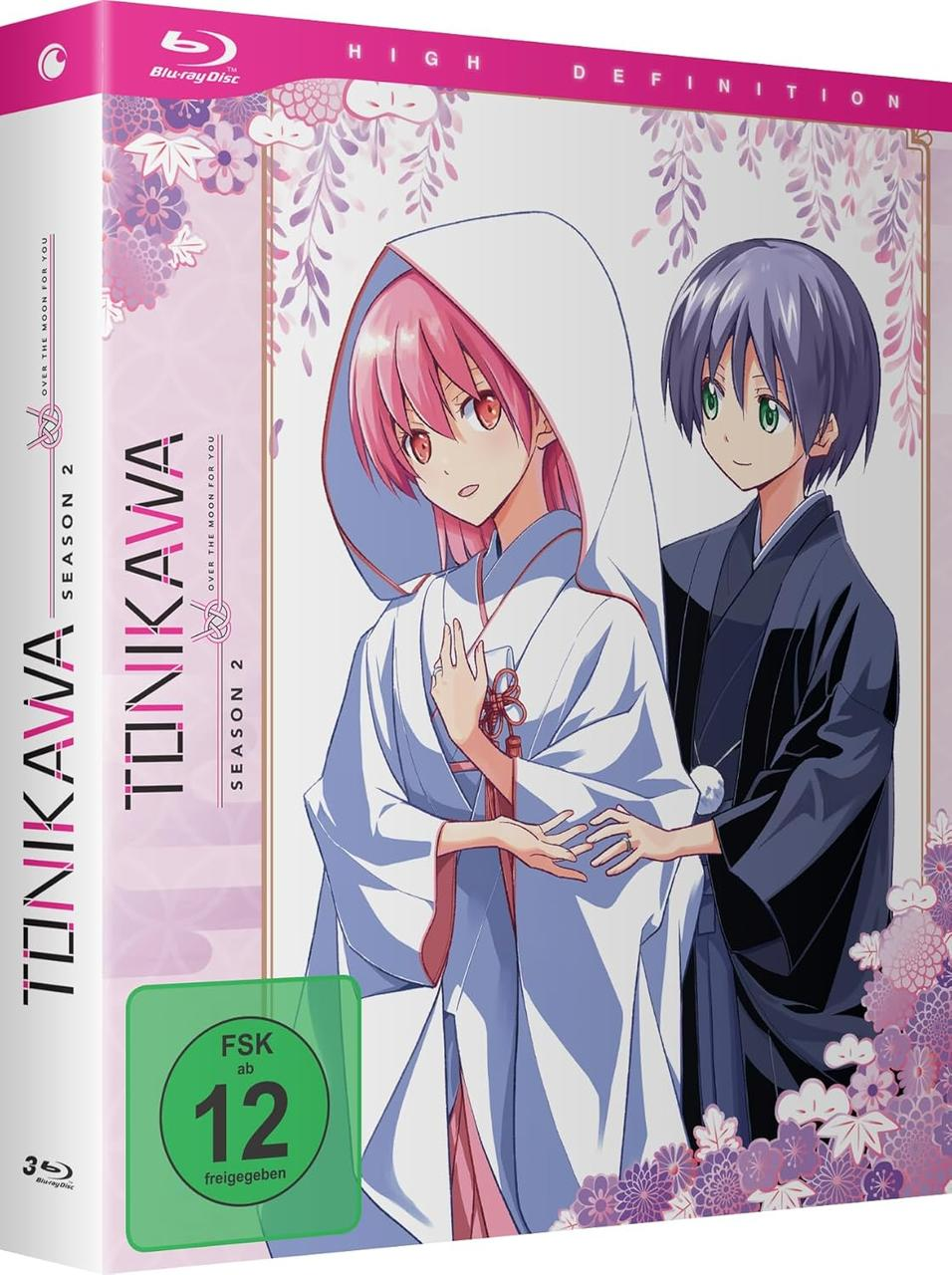 Anime-Cover: Ein Mann und eine Frau in Kimonos, umgeben von Blumen. FSK 12.
