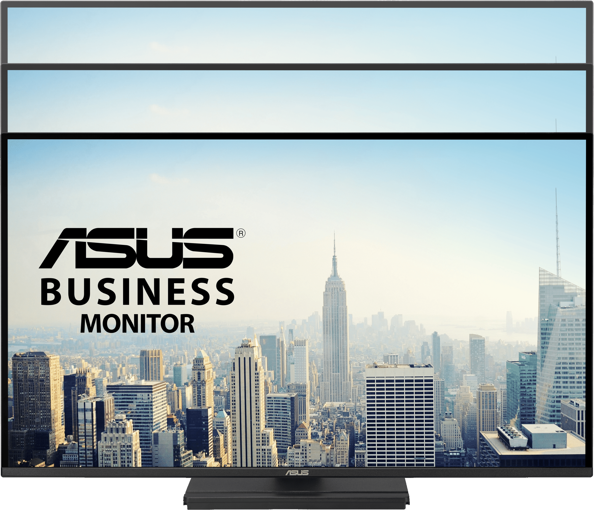 Testo ASUS BUSINESS MONITOR su skyline di New York.