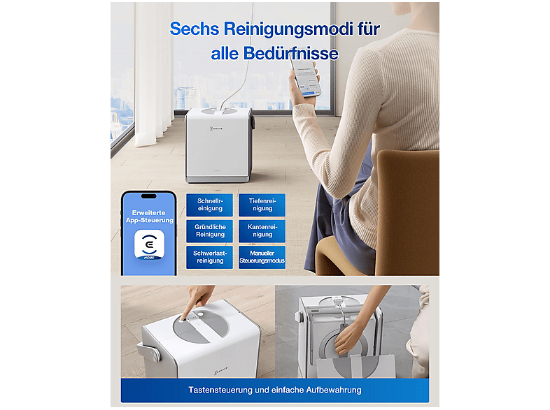 Thumbnail - ECOVACS WINBOT W2 PRO OMNI Fensterreiniger, Weiß/Silber/Blau