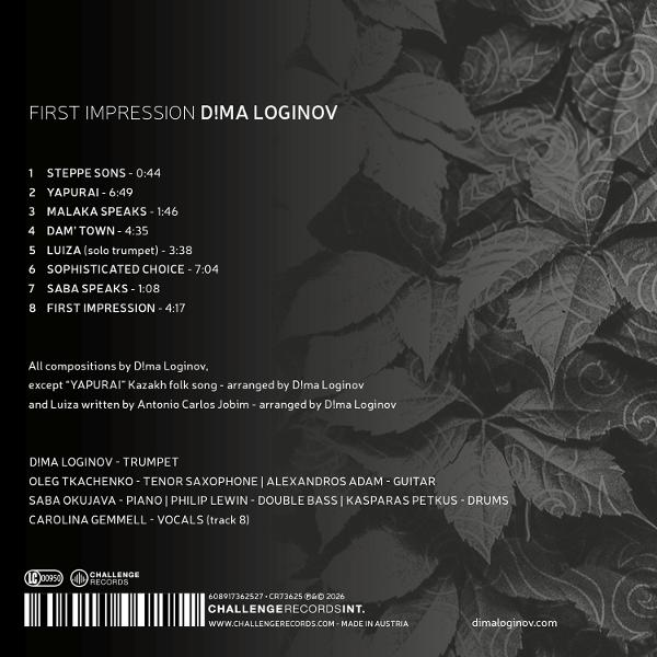 Albumcover mit Titel und Trackliste, Hintergrund mit Blättern.