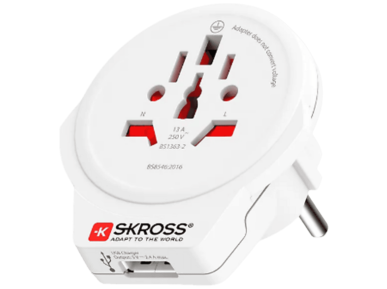 Skross World to Europe USB Reisstekker