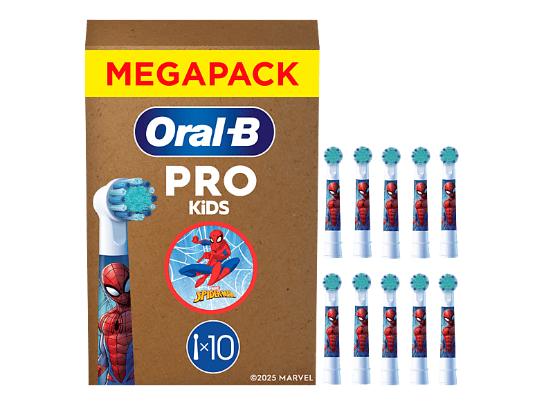 Oral-B Kids Spiderman Aufsteckbürsten für Kinder ab 6 Jahren, 10er