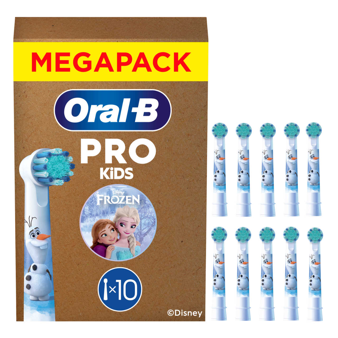 Oral-B Pro Kids Zahnbürstenkopf-Packung mit Olaf und Elsa.