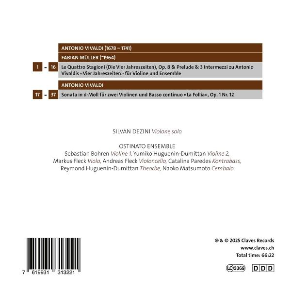 CD-Cover mit Vivaldis Jahreszeiten und Sonate, Ensemble-Besetzung.