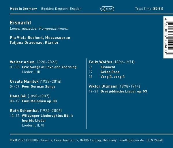 Cover der CD "Eisnacht" mit Titelliste, Künstlern und Details.