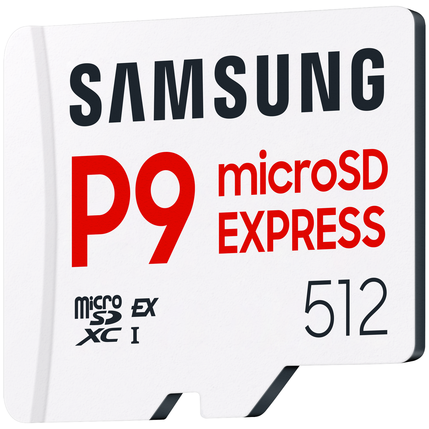 Samsung P9 microSD Express 512GB memory card.