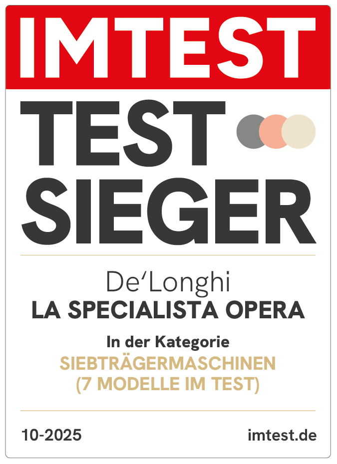 IMTEST Test Sieger: De'Longhi LA SPECIALISTA OPERA. Siebträgermaschinen (7 Modelle im Test).