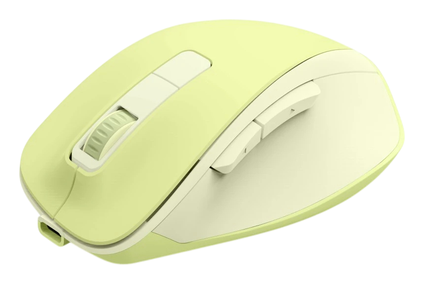 Helle gelbe und cremefarbene Computermas für Rechts-/Linkshänder mit Scrollrad.