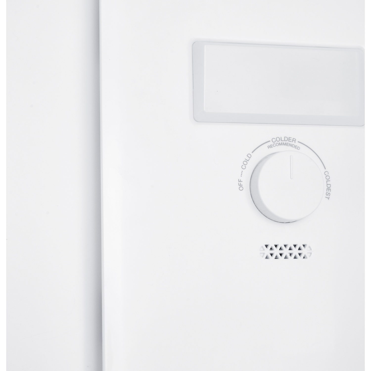 A white dial with labels like "OFF", "COLD", and "COLDER".