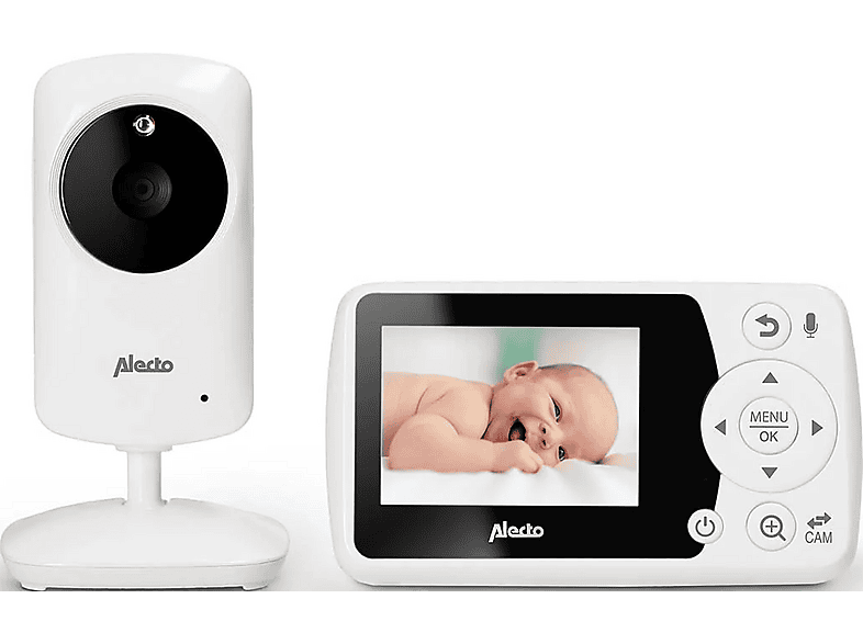 Alecto DVM-64 Babyphone mit Kamera und 2,4 Zoll Farbdisplay, Gegensprechfunktion und Temperaturanzeige, Weiß — Foto 2 von 5