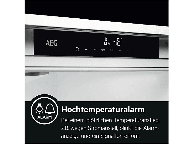 AEG Tab7N12EF Gefrierschrank (E, 122 l, 1224 mm hoch, No Frost (verminderte Eisbildung), Weiß) — Foto 5 von 5