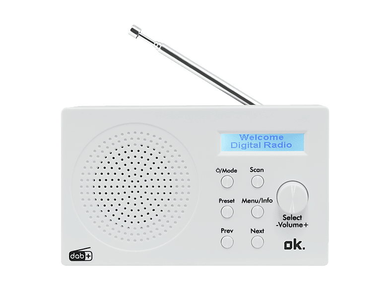 Radio OK. ORD 101BT-WT-3 DAB Białe