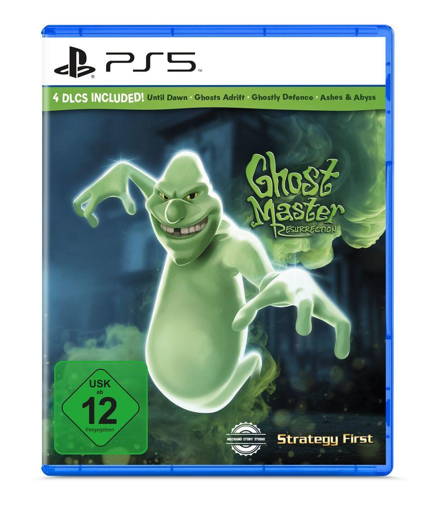 Ghost Master: Resurrection PS5-Hülle mit grünem Geist und USK 12 Siegel.