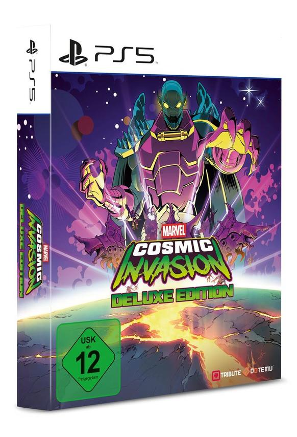 PS5 Spielhülle: Marvel Cosmic Invasion Deluxe Edition mit Comic-Artwork.