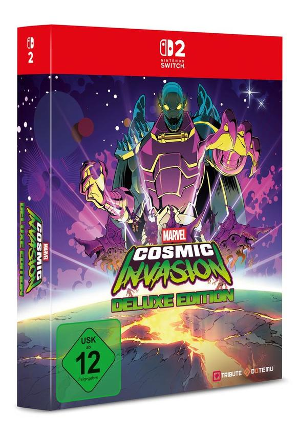 Marvel Cosmic Invasion Deluxe Edition für Nintendo Switch mit Comic-Illustration eines lila Aliens.