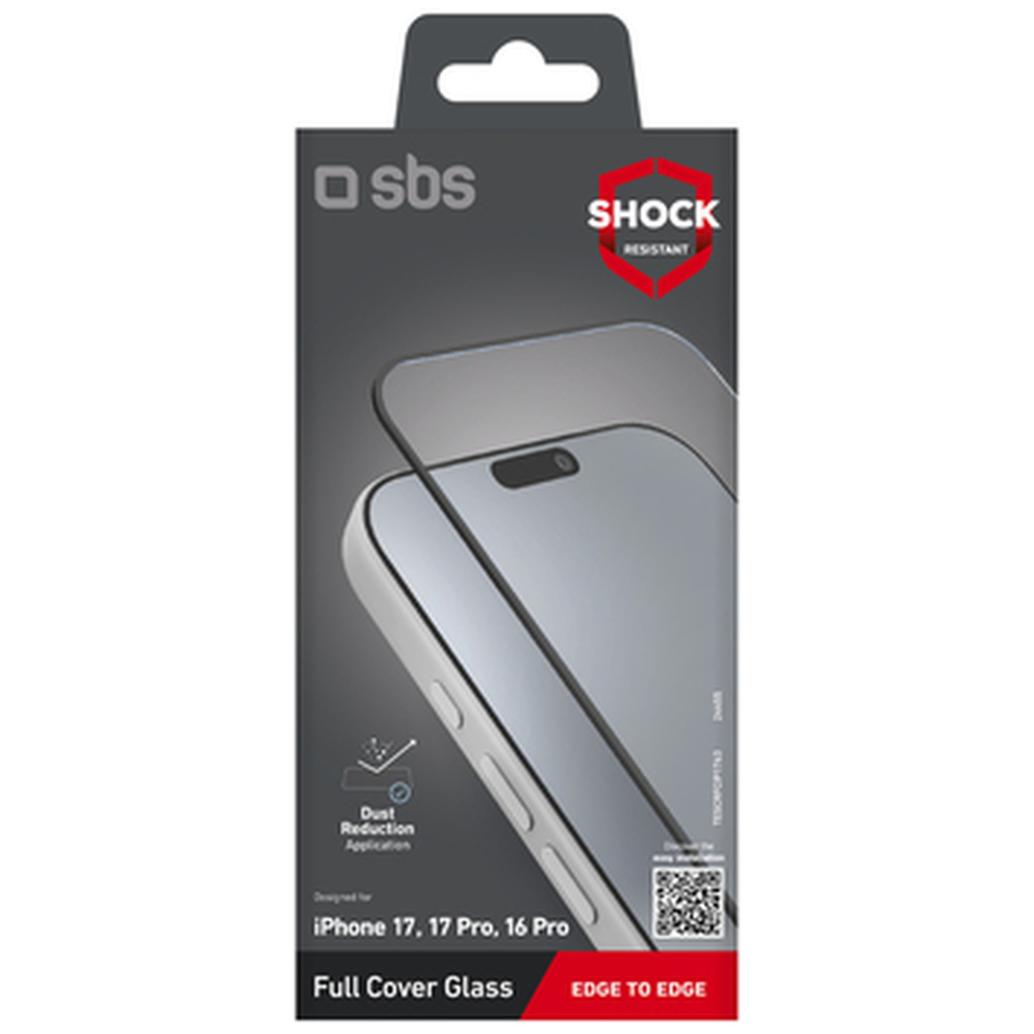 Packaging for screen protector: SBS, Shock Resistant, for iPhone 17, 17 Pro, 16 Pro.