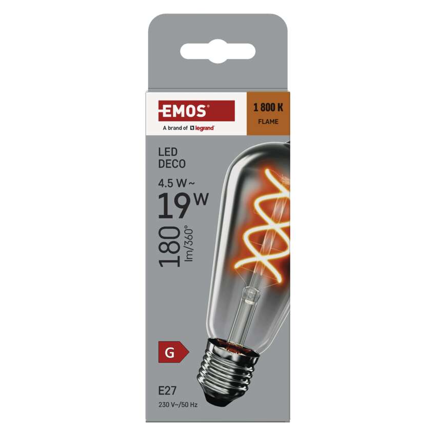 EMOS LED izzó, 4.5W, 180lm/360°, E27 foglalat, 1800K láng.