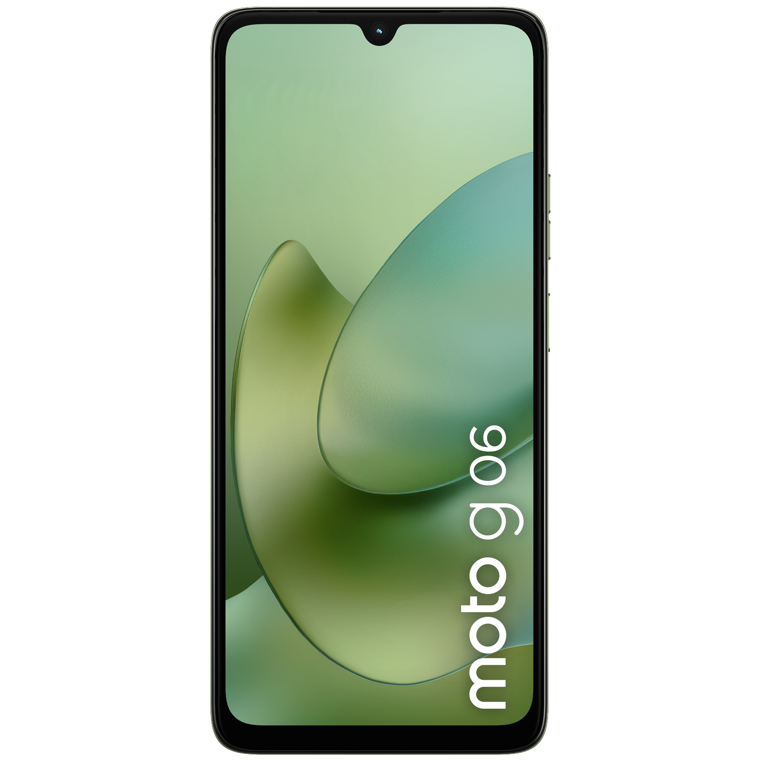 A black smartphone with a green background and 'moto g 06' text.