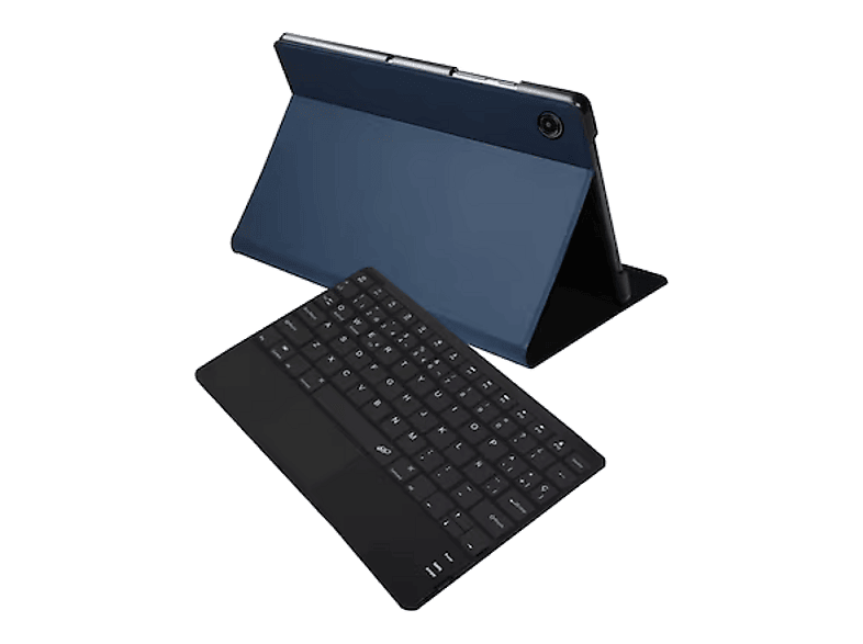 Funda tablet - Silver HT Tab A11+, Para Samsung Galaxy Incluye Teclado, Multiángulo, Water Resistant, Azul