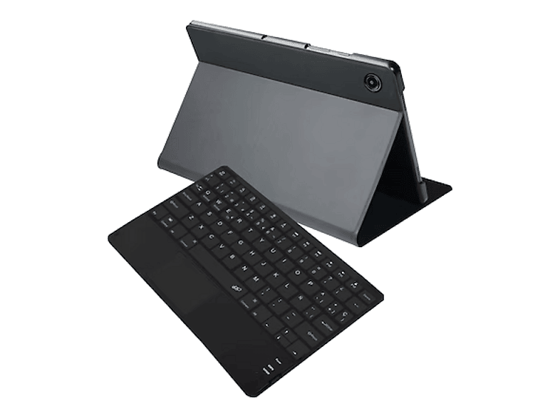 Funda tablet - Silver HT Tab A11+, Para Samsung Galaxy Incluye Teclado, Multiángulo, Water Resistant, Gris