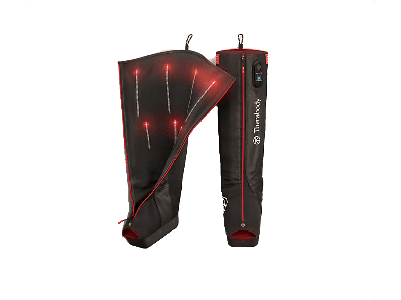 Botas presoterapia - Therabody JetBoots PRO Plus, Piernas, Autonomía 50 240 min, Terapia LED Infrarrojos, Vibración, Longitud Pierna 68-81 cm, Negro