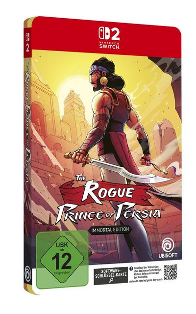 Nintendo Switch Spielcover 'The Rogue Prince of Persia', mit Krieger und antiken Gebäuden.