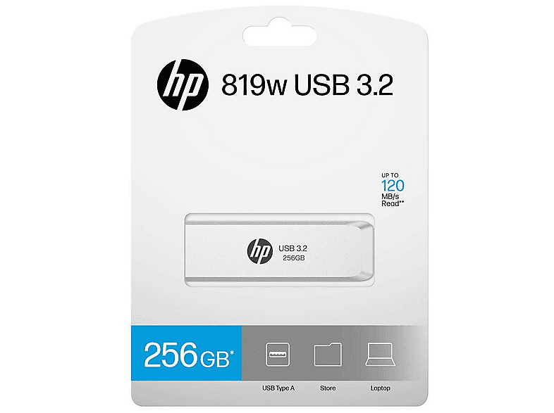 HP HPFD819W USB 3.2 Flash Drive 256GB, Silber; USB Stick — Foto 4 von 4