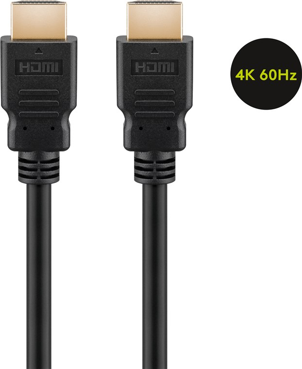 Zwei schwarze HDMI-Kabel mit goldenen Steckern und 4K 60Hz Aufschrift.