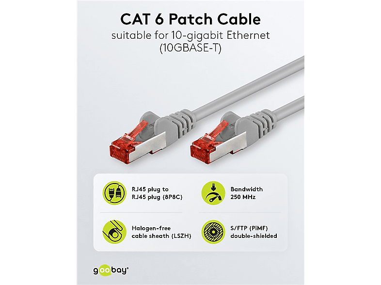 Thumbnail - GOOBAY CAT 6 S/FTP (PiMF) Patchkabel Grau