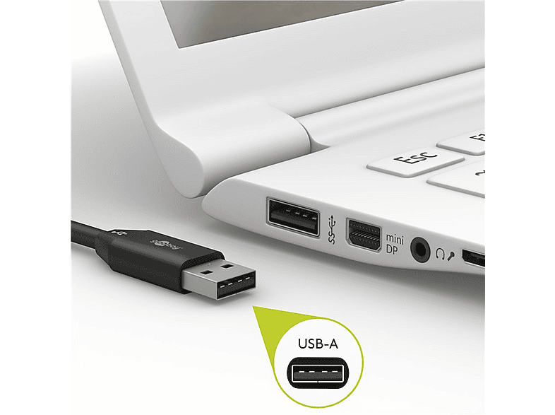 GOOBAY Lightning USB Lade- und Synchronisationskabel, 2 m, Apple, Schwarz