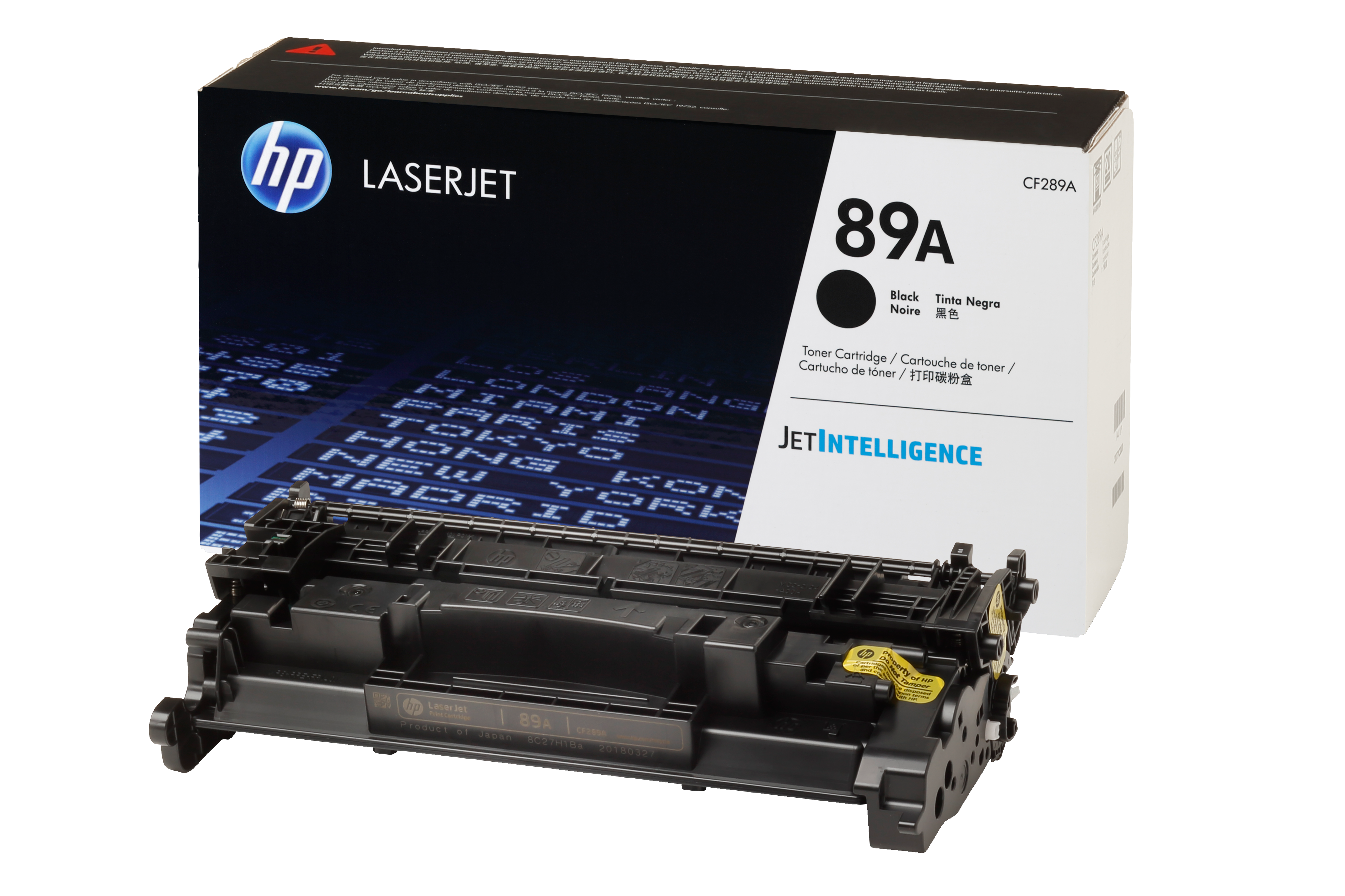 HP 89A fekete tonerkazetta dobozzal és egyedi kazettával.