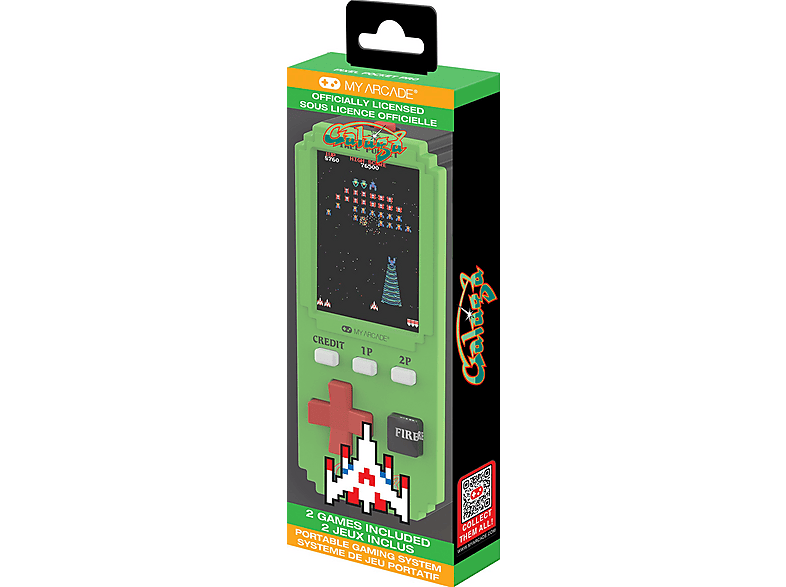 My Arcade Pixel Pocket Pro Galaga grün Portable Gaming System; Retro Pocket System — Foto 2 von 3