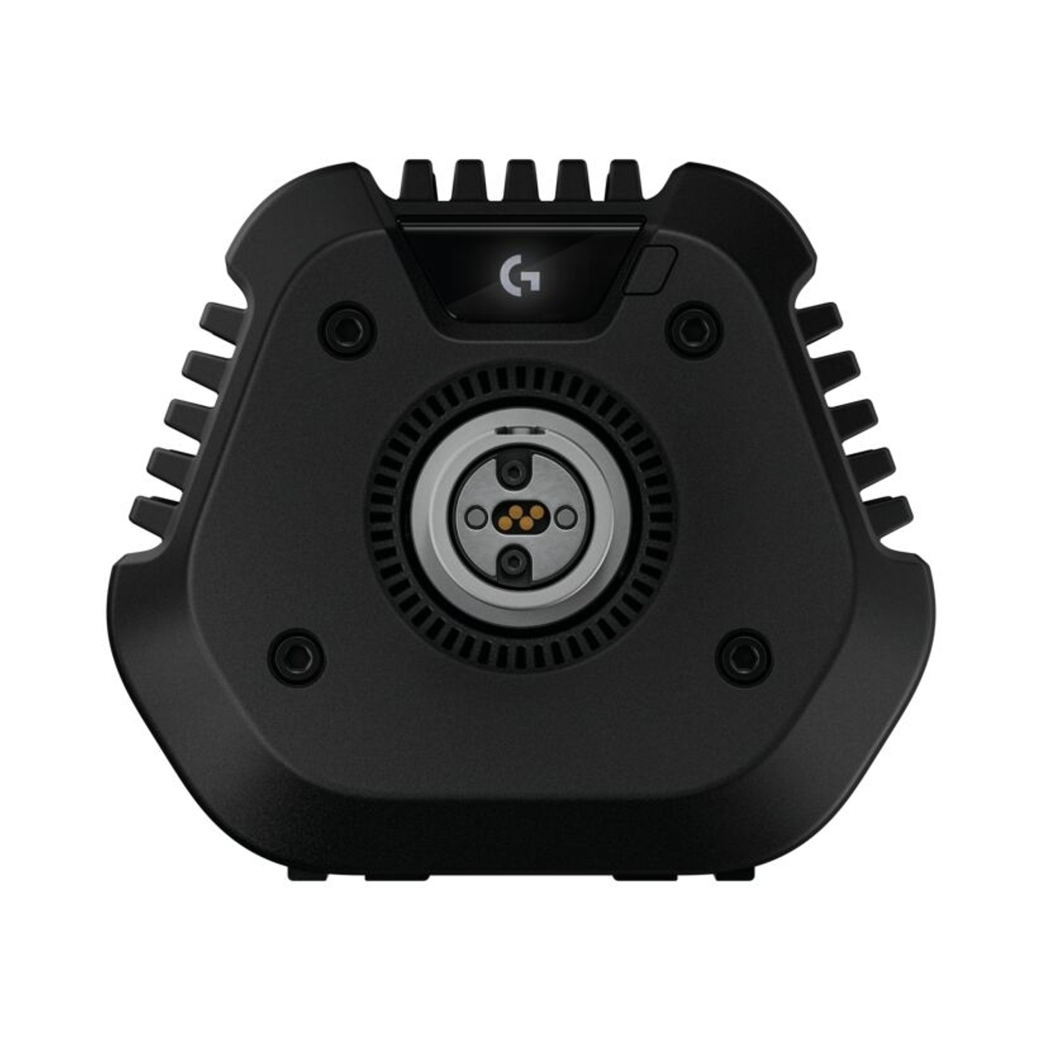 Un dispositivo Logitech G nero con connettore rotondo e logo G.