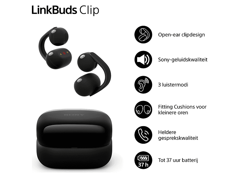 Sony LinkBuds Clip zijn open-ear oortjes met clipdesign