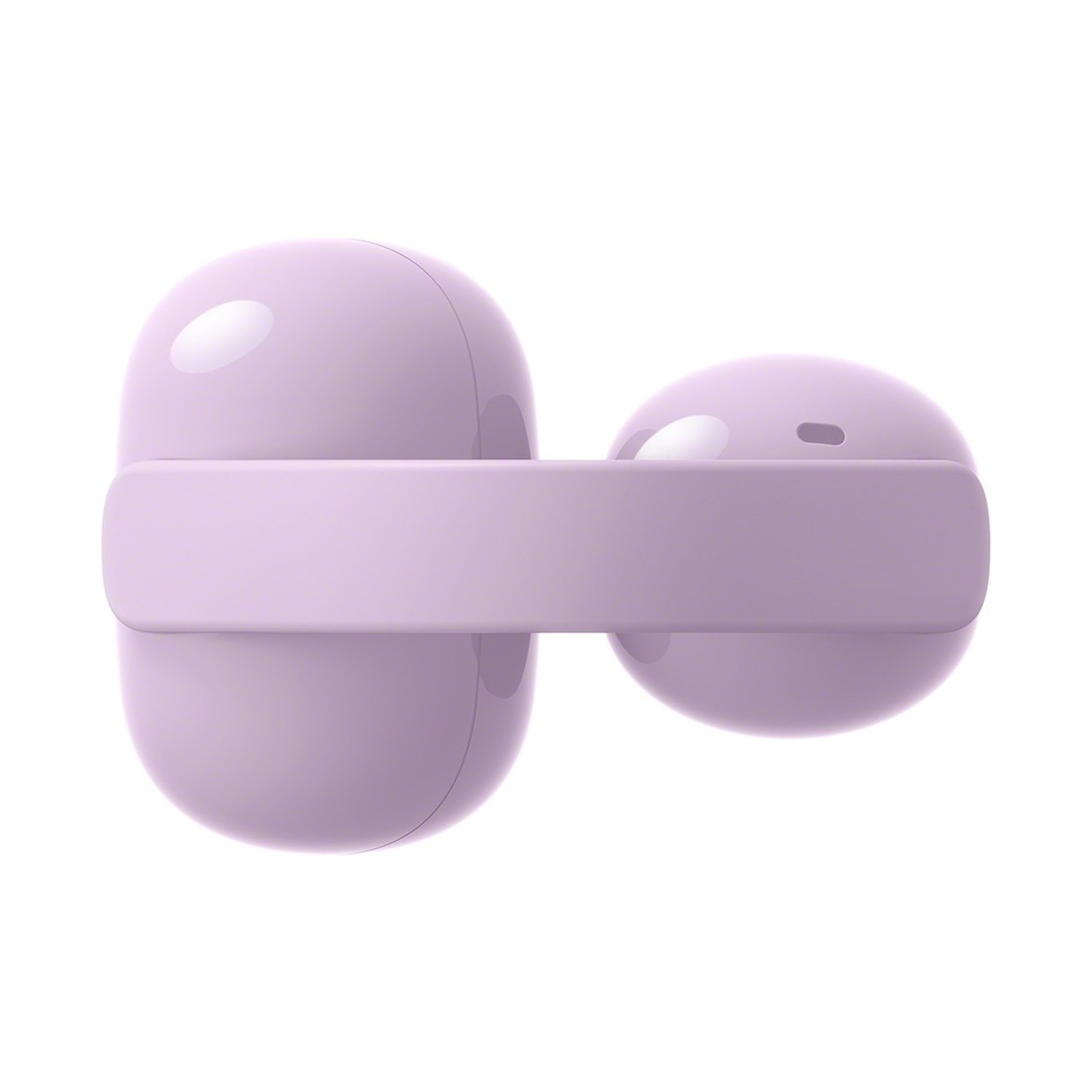 Due auricolari lavanda collegati da una fascia.