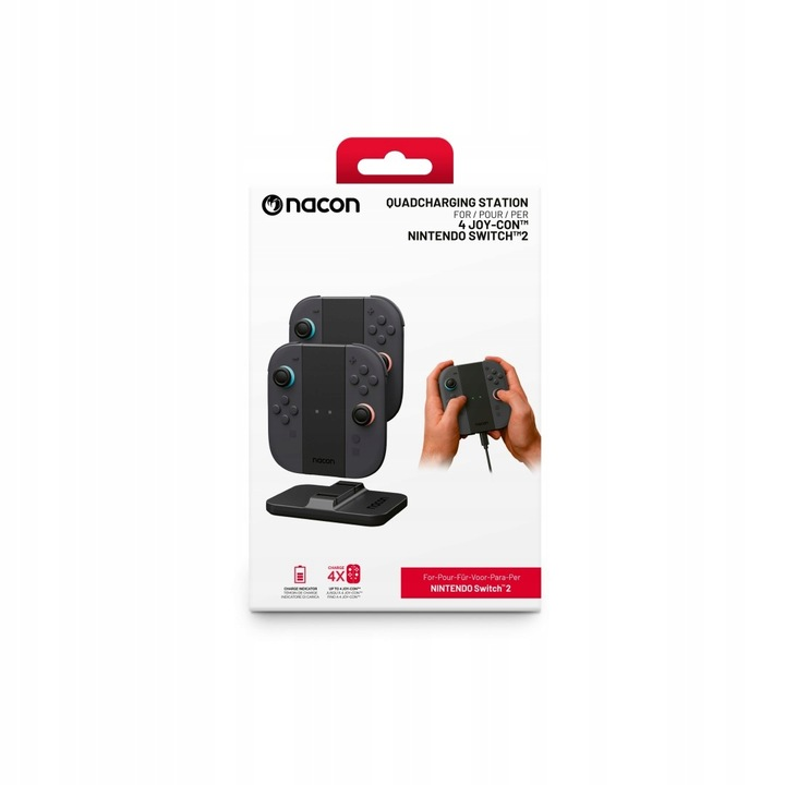 Nacon stacja ładowania 4 kontrolerów Joy-Con do Nintendo Switch.
