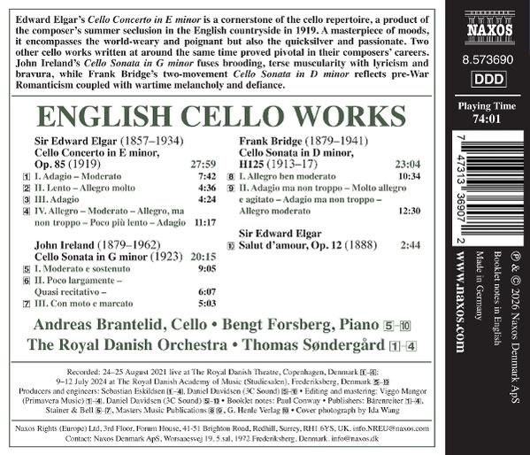 CD-Cover mit Werkliste und Interpreten für Edward Elgars Cellokonzert in e-Moll.