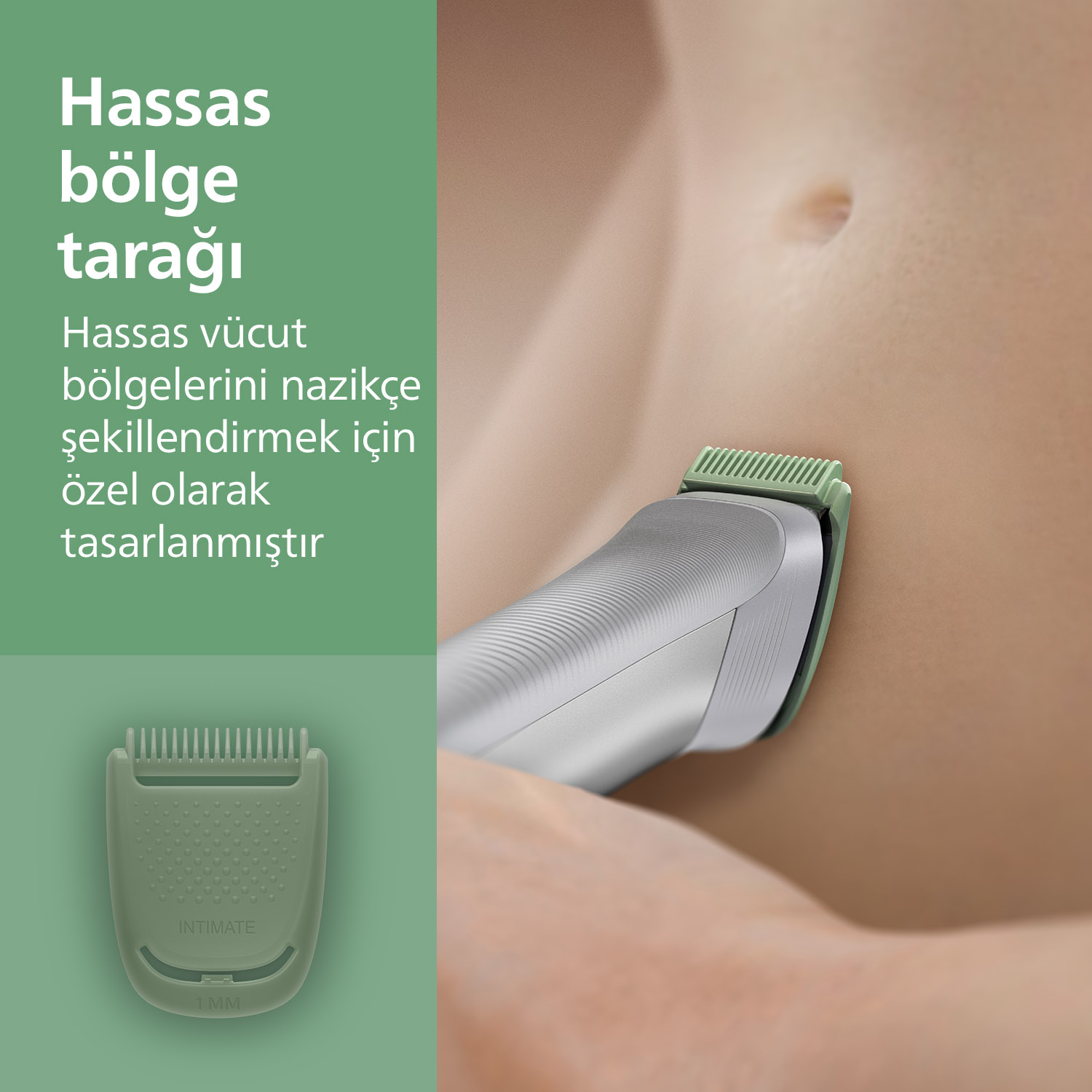 Cilt üzerinde yeşil aparatlı bir düzeltici başlığı. Altta ayrı bir aparat bulunur.