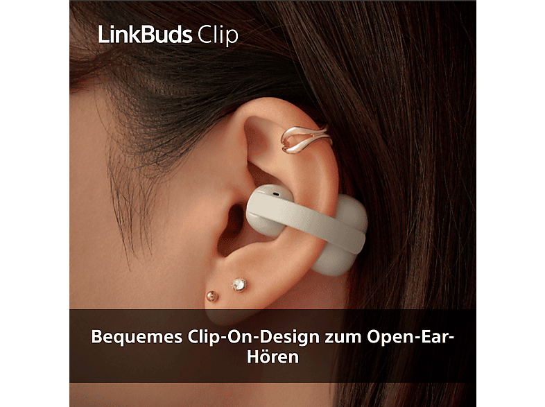 Thumbnail - SONY LinkBuds Clip, Open-ear Kopfhörer Bluetooth Greige
