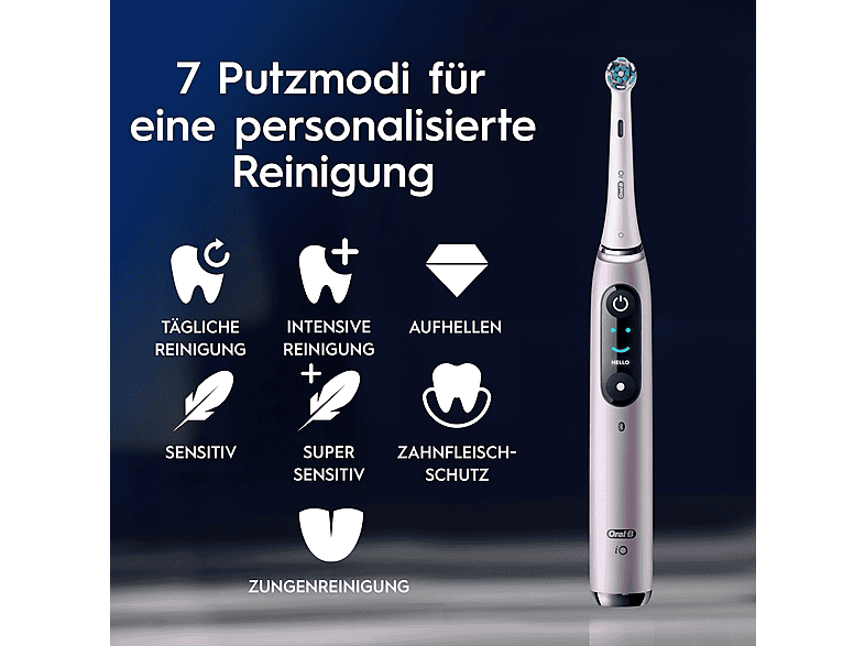 ORAL-B iO 9N Elektrische Zahnbürste Rose Quartz, Reinigungstechnologie: Mikrovibrationen