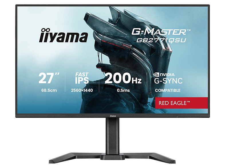 Monitor IIYAMA G-Master Red Eagle GB2771QSU-B1 27 QHD IPS 0.5ms 200Hz G-Sync Flicker Free Czarny