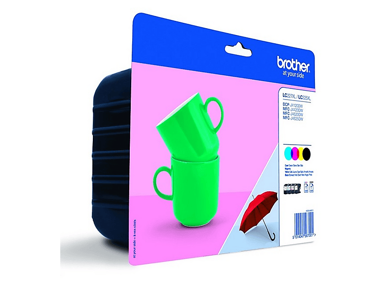 Zestaw tuszy BROTHER LC 227 XL Multi Pack Czarny, Cyjan, Purpurowy, Żółty