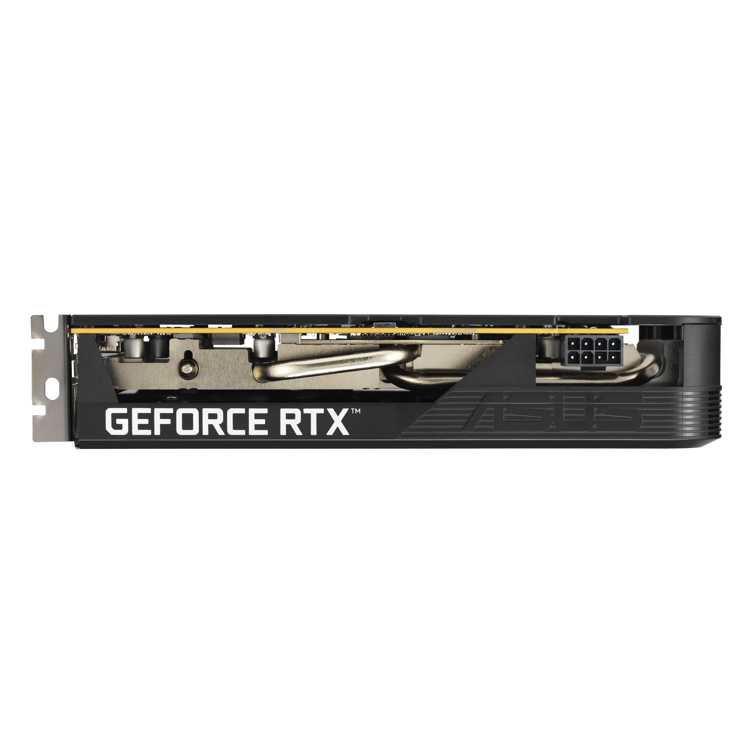 Grafikkarte mit "GEFORCE RTX"-Logo und Stromanschluss.
