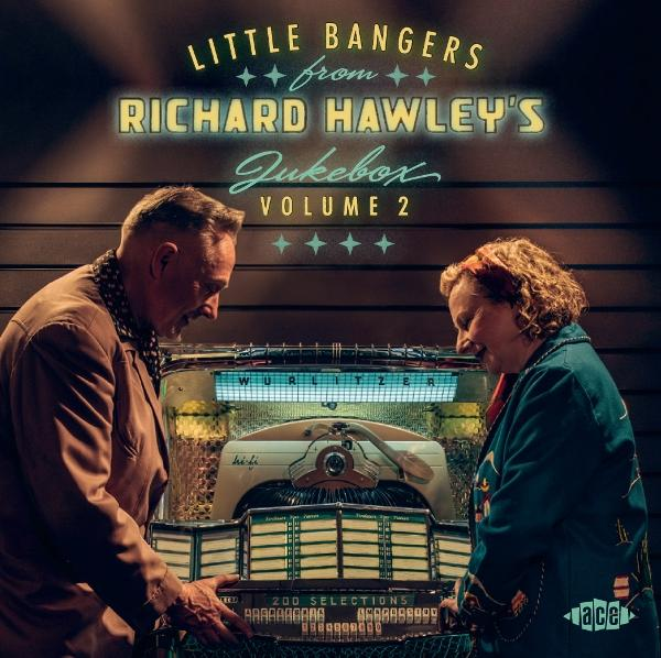 Ein Mann und eine Frau stehen vor einem Wurlitzer-Jukebox. Albumcover.
