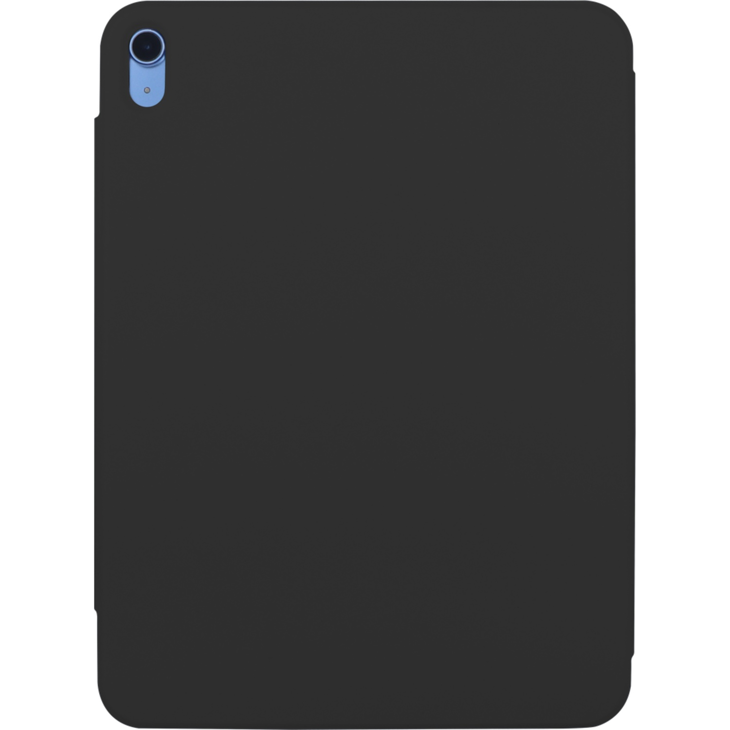 Black tablet with camera module in the top left corner.