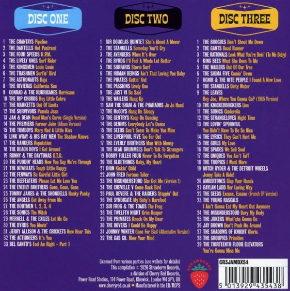 CD-Cover mit Songlisten für drei CDs: Disc One, Disc Two, Disc Three.