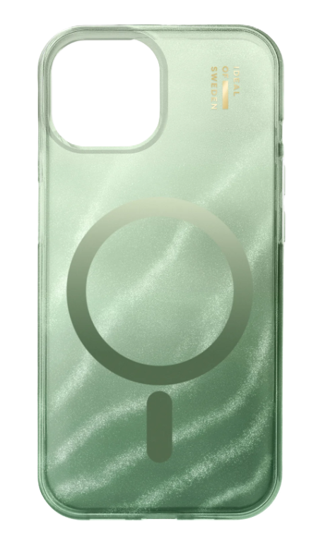 Grüne Handyhülle mit Marmormuster und Magnetring.