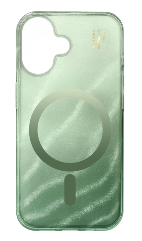 Grüne Handyhülle mit Marmormuster und Magnetring.