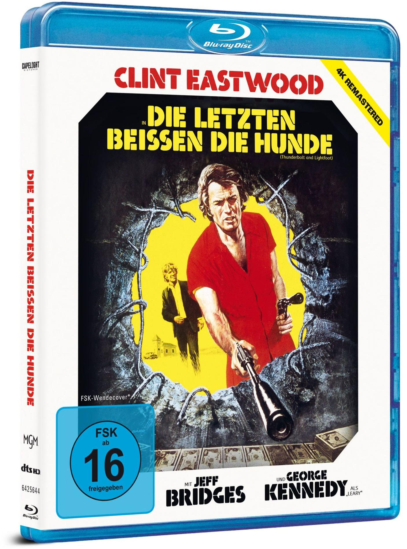 Blu-ray Cover: Clint Eastwood hält eine Pistole, im Hintergrund Jeff Bridges.